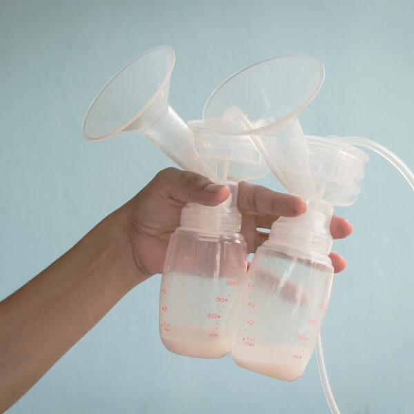 Mom hold Breast Pump